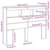 LED Headboard with Shelves Black Oak Effect 140 x 17 x 102 cm