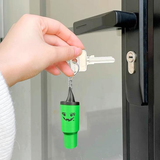 Mini Cup Keychain Container Halloween Themed Festive Face Cup Key