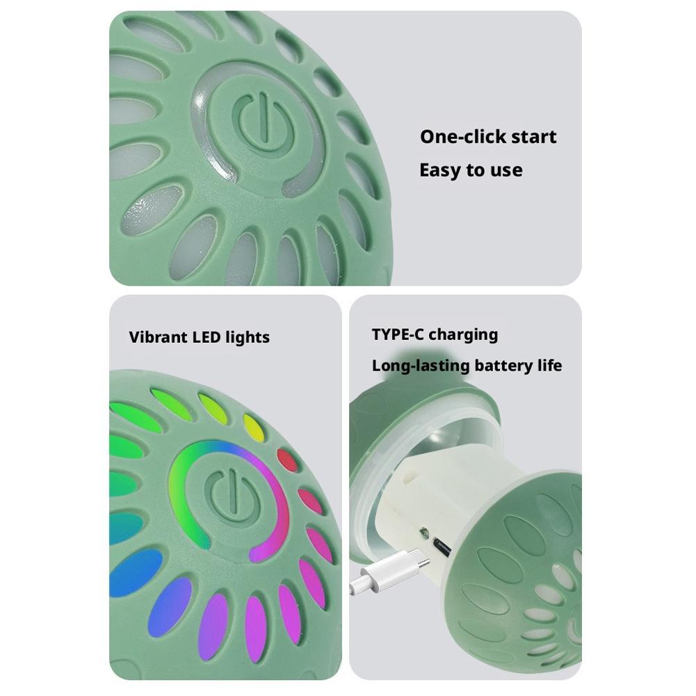 Smart Interactive Pet Toy Ball Led Light Up Electric Rolling Ball For Dogs Cats Automatic Self Rotating Rechargeable Play Tool