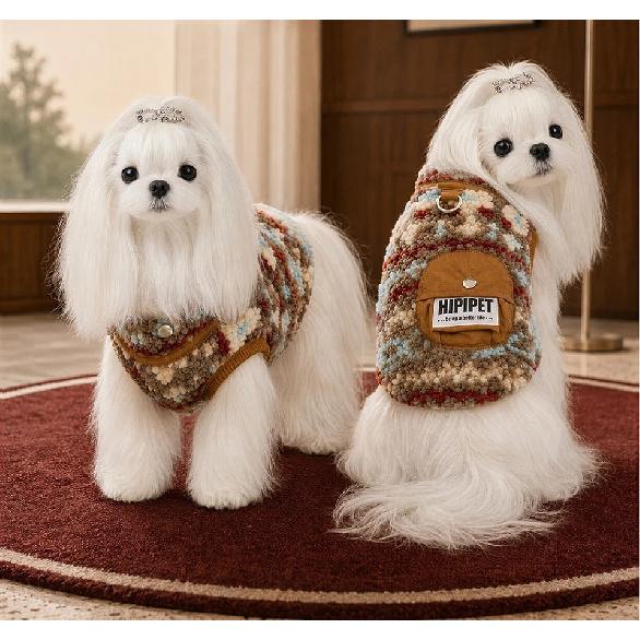 Thickened Winter Pet Jacket with Pocket, Warm Lamb Fleece Pullover for Small Dogs & Maltese, Solid Color Clothes