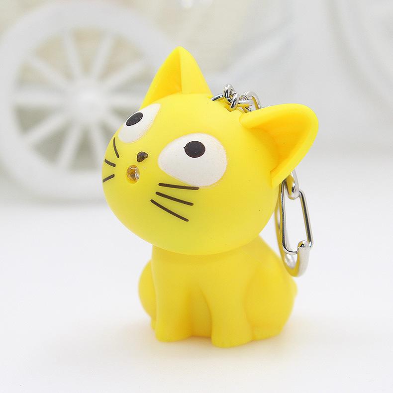 

Мультяшный светодиодный брелок-шарм в виде кота с сыром в подарок Round Keyring, Non-painted жёлтый