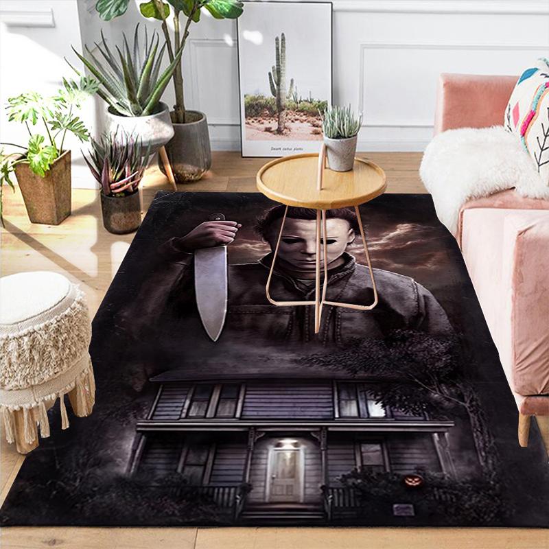 1Pc Halloween Horror Icon Rug, Office Carpet Indoor Outdoor Doormat, Non-Slip, Comfortable, Living, Christmas Halloween, Xmas Gift L1447