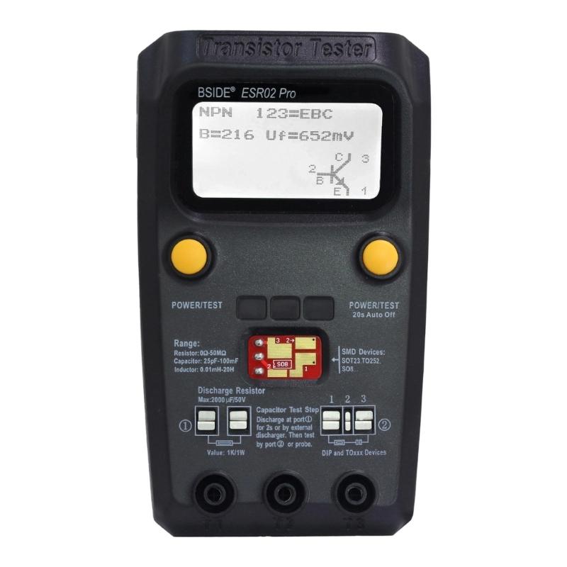 

Professional 1000uF Capacitance Meter With Multifunction Testing Mode LCD Screen For Electronic Component Analysis чорний