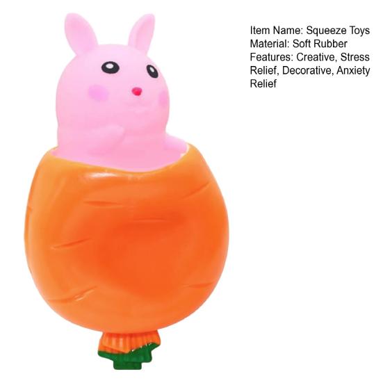 Carrot Rabbit Fidget Toys Easter Squeeze Toys Cute Bunny Stress Relief