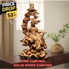 Natural Cypress Water Moon Guanyin Statue Chinese Buddha StatuesHand-carved Home Room Office Feng Shui Figure Decoration Statue