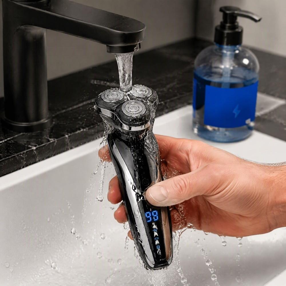LCD Display Electric Shaver Triple Shaving Heads 4 In 1 Shaver Beard Trimmer Hair Cutting