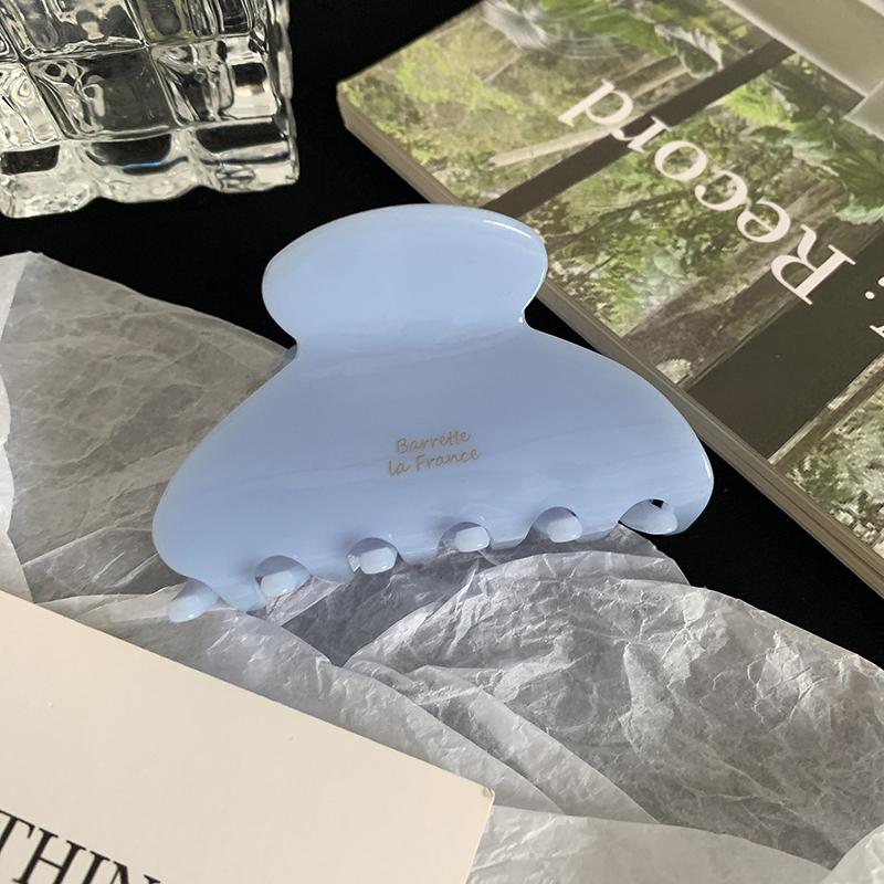 Korean Retro 6.6cm Oval Milky Coffee Brown Half Hair Clip Hair Accessories Simple Acetic Acid Shark Clip For Woman Girls