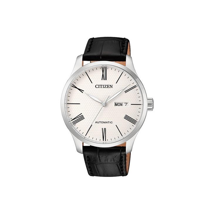 CITIZEN Classic Mechanical Movement Cow Leather Strap Watch Men s Watches White Dial NH8350-08A White Dial