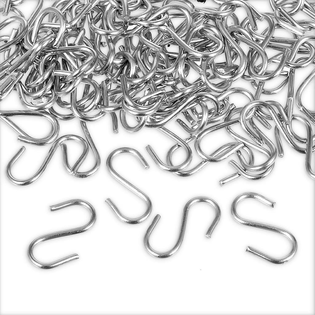 S Ornament Hooks for Hanging, 100 Pcs Mini S Hook for Crafts Metal Shaped Hanger Ornament for Jewelry Wire Hangers for DIY Jewelry Small S-Shaped