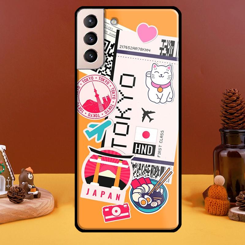 New York TOKYO Traveltickets Phone Case For Samsung Galaxy S20 FE S21 S22 Note 20 Ultra Note 10 S8 S9 S10 Plus Cover