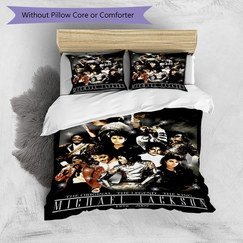 3pcs Duvet Cover Set (1*Duvet Cover + 2*Pillowcase, Without Core), Michael Jackson Print Bedding Set, Bedroom Decor, All‑Season, Birthday Gift