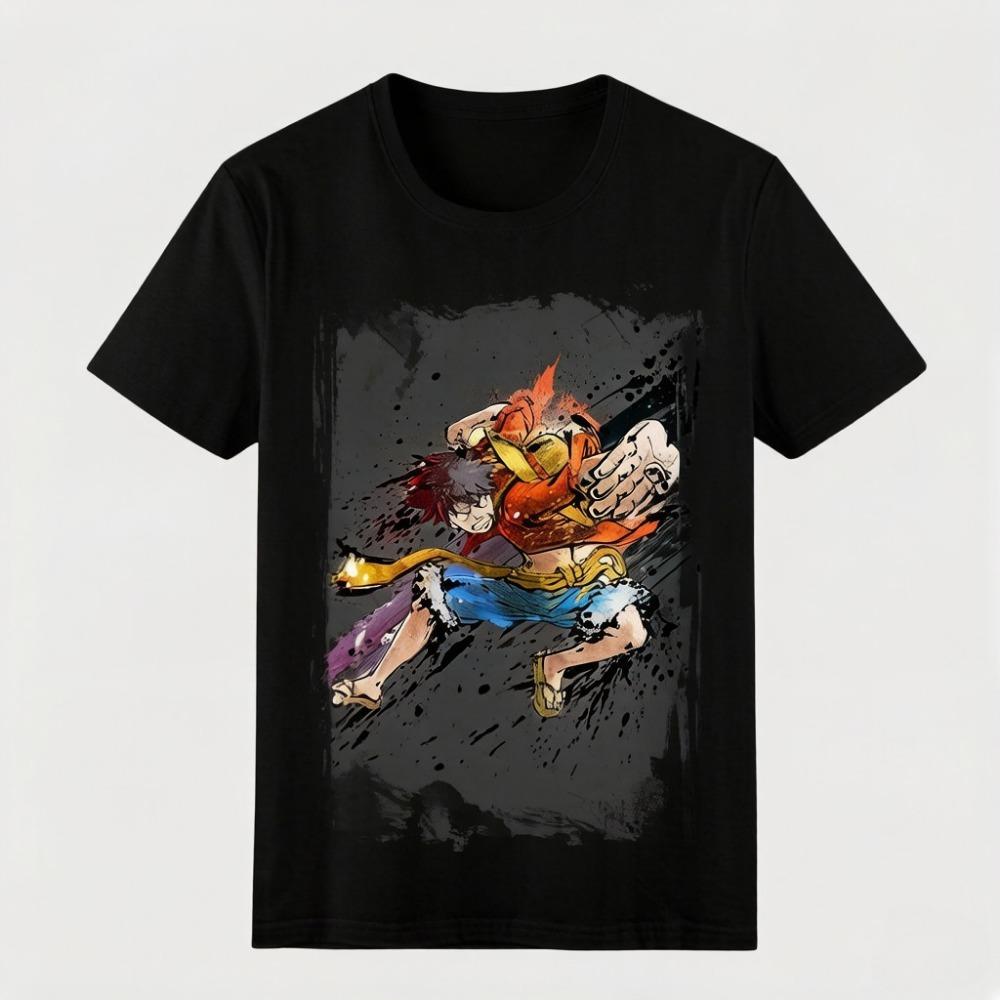 T-shirt with Luffy Gear 4 print, casual, comfortable, versatile, high-quality men's short sleeve