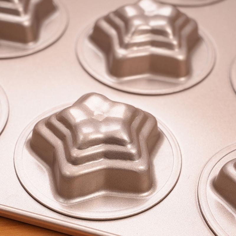 Kuchenform Leicht zu reinigen Dessert Backformen Sternförmiges Kohlenstahlmaterial Kuchenformen Geschenk für Backbegeisterte