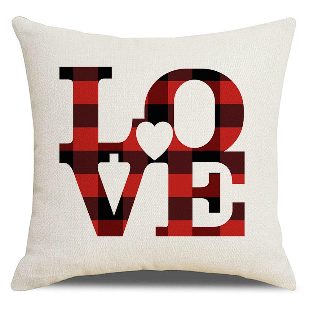 Valentine's Day Pillow Cover New Letter Love Sofa Cushion Cover Short Plush Cushion Pillow