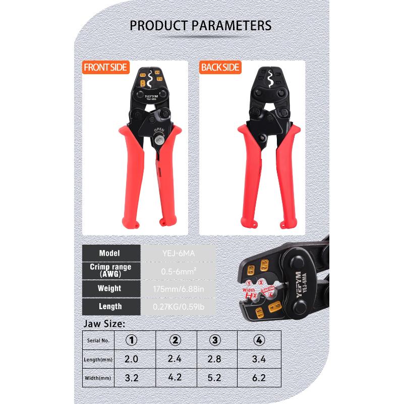 Insulated Terminals & Non-Insulated Terminals Cold Crimping Pliers Multifunctional Ratchet Crimping Tool Model