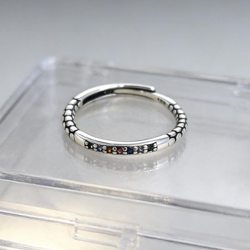 

925 Sterling Silver Rings for Women Couple Minimalist Colorful Zircon Ring Fine CZ Jewelry Birthday Gift Prevent Allergy resizable