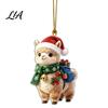 Reusable Christmas Party Favors Cute Animal Ornament, 2D Flat Sheep Dog Double-Sided Tree Hanging Supplies Acrylic Xmas Decoration for Lovers Holiday