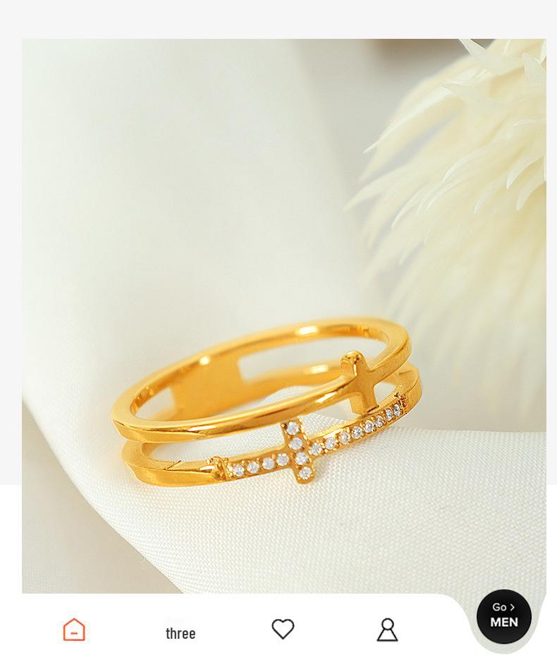 Trendiger Ring aus Titanstahl mit Einlage: Vielseitiger Luxusschmuck
