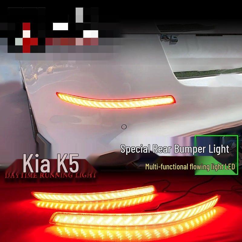 LED Rear Bumper Reflector Light with Flowing Turn Signal for 11-15 Kia K5