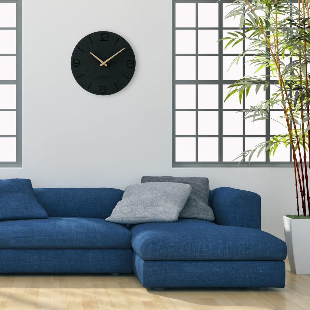 Wall Clock for the Living Room 3EKO Black 30cm