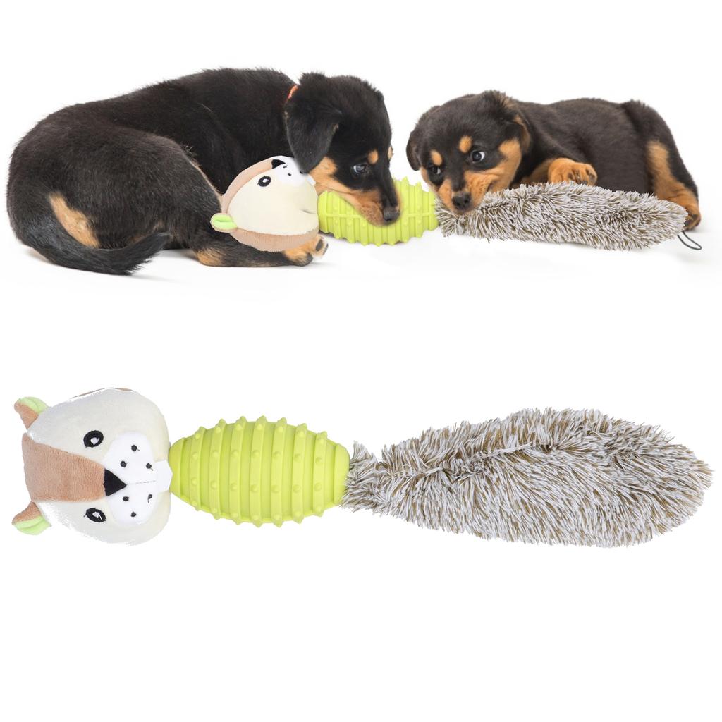Pet Chew Toys Teeth Cleaning Biting Interactive Training Stuffed Plush Animal Doll for Dog