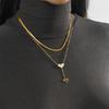 Women's Titanium Steel Heart Double Layer White Shell Choker - Niche Design High-End Feel with Tassel Hip Hop Jewelry
