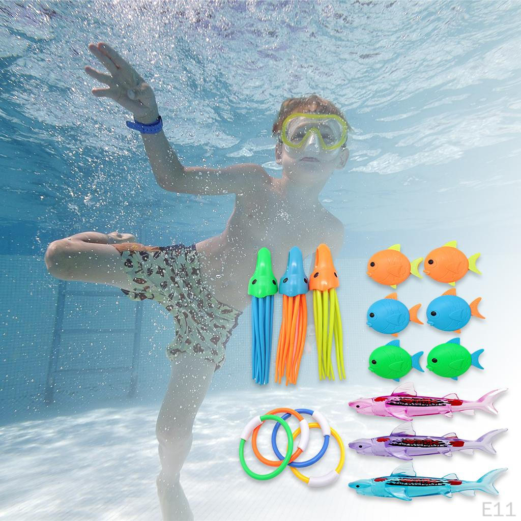 Diving Toys Pool for Boys Girls Ages 3 4 5 6 7 Dive Rings s Fish Gems