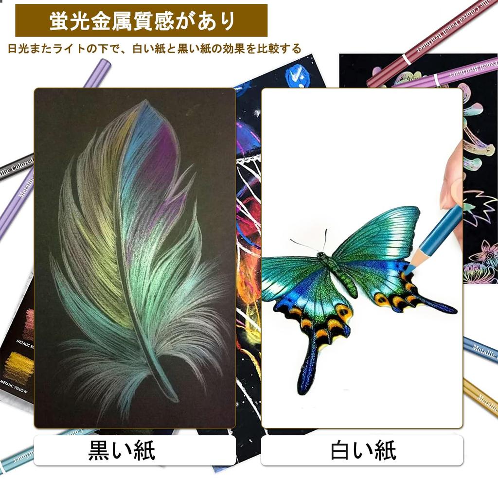 Roleness Metallic Colored 72 Professional Soft Metallic for Kids and Coloring with Pencil Sharpener Pencils, Colors, Oil-Based, Grade, Core, Colors,