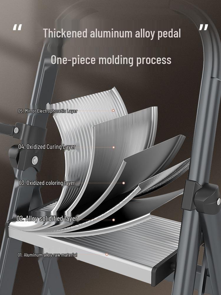 German Aluminum Alloy Telescopic Folding Ladder - Safe and Convenient A-Frame for Household Use