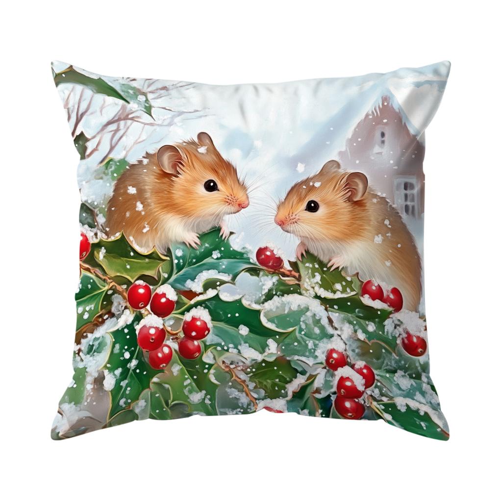 Retro Christmas Stylecushions Pillowcase Polyester Cushion Cover Throw Pillow Sofa Decoration Pillowcover Home Decor