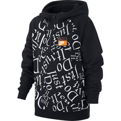 Nike Sportbekleidung Reißverschluss Buchstaben-Print Hoodie Kinder-Hoodies Schwarz CJ7833-010