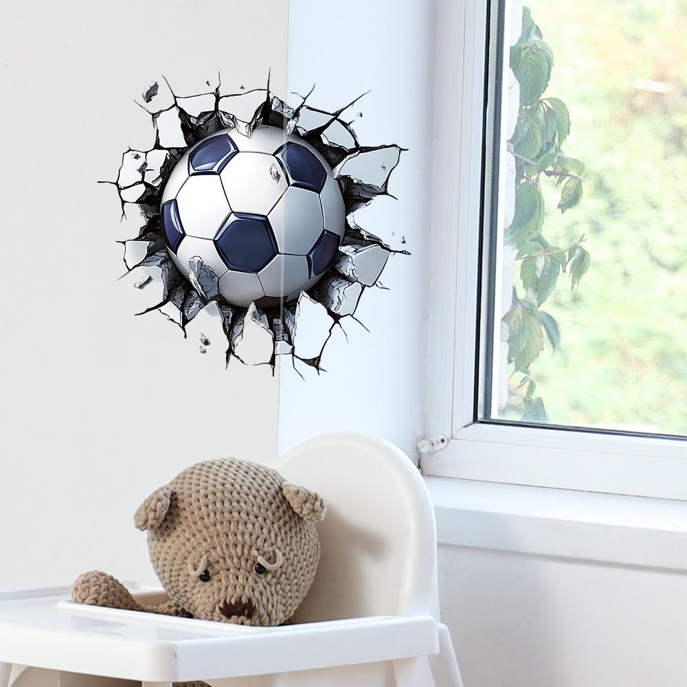 Broken Wall Football Bedroom Living Room Entrance Home Beautification Decoration Wall Stickers