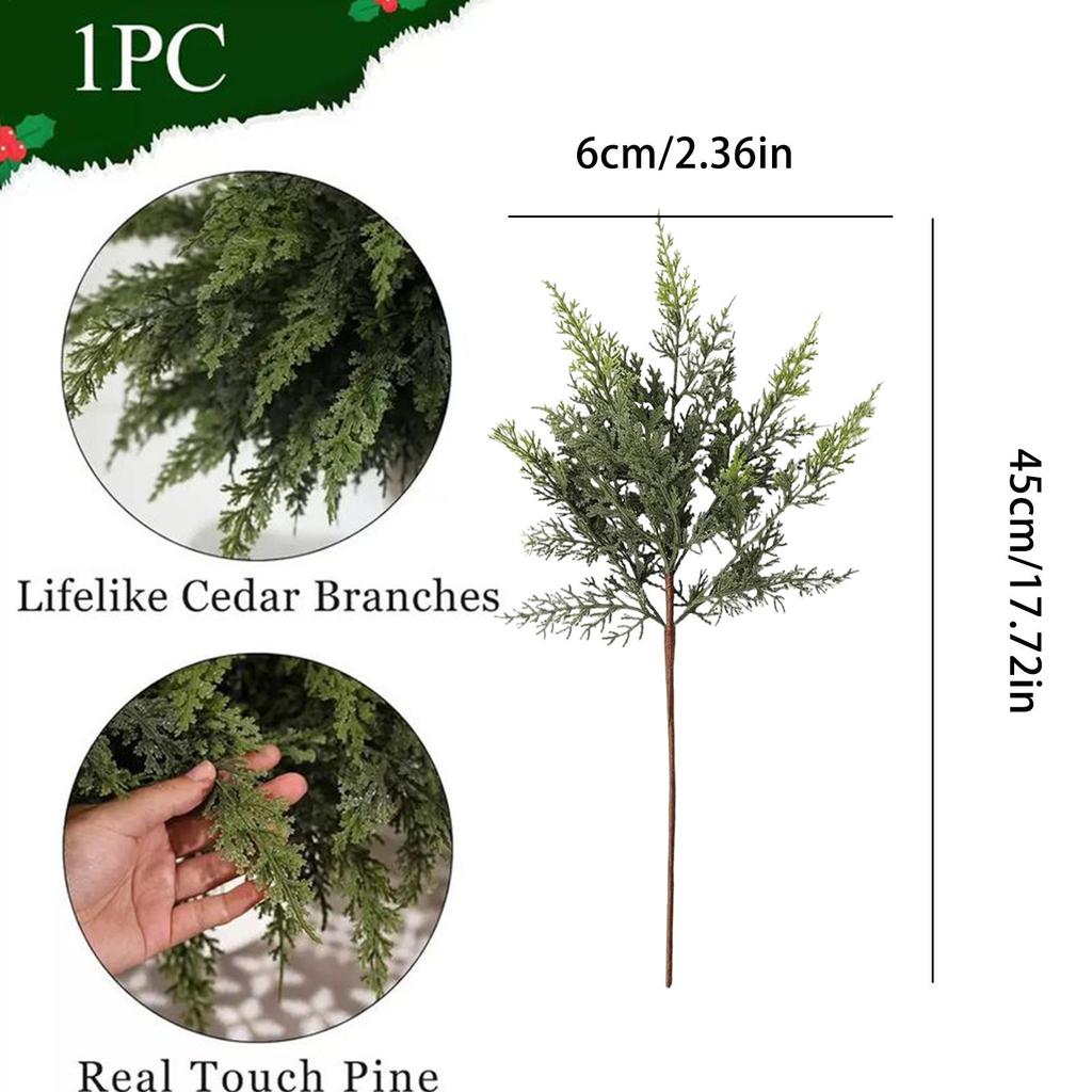 Christmas cedar branches Christmas Greenery Artificial Pine realistic green plant home decorations Christmas party indoor decor