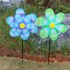 Lawn Decoration Spinner Two Layer Pinwheels with Stakes Eye Catching for Garden