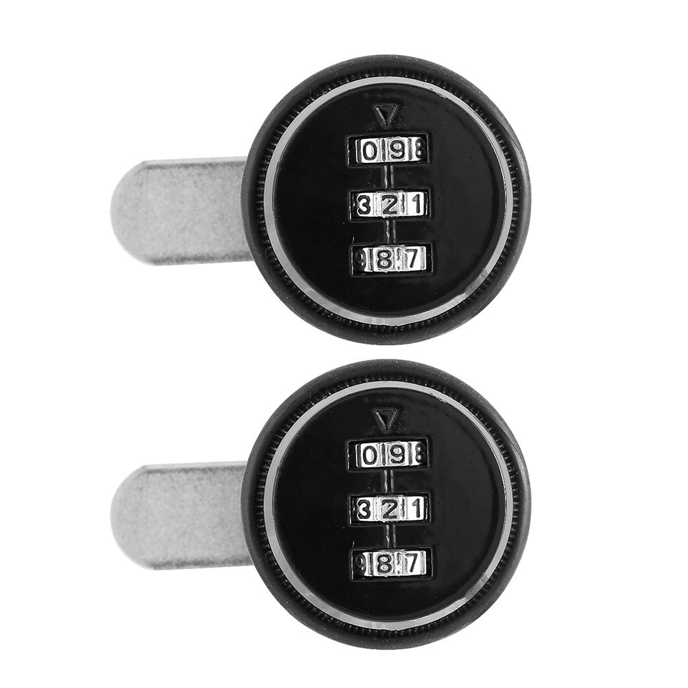 2pcs Zinc Alloy Mechanical  Password 3-Digit Code Mailbox Cabinet LockRed Copper 20mm/0.79in