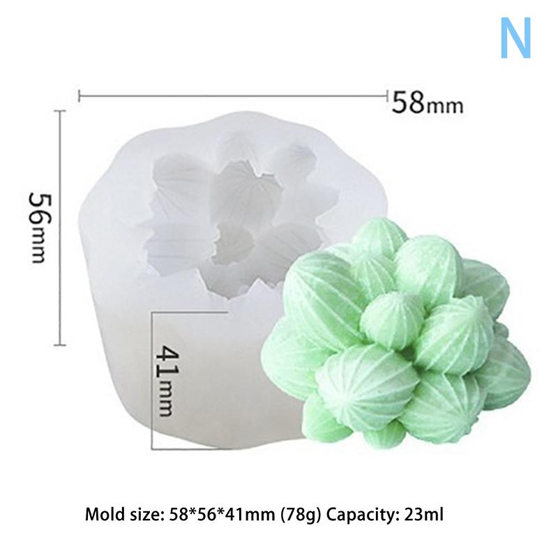 Diy Succulent Silicone Candle Molds 3D Cactus Flower Plants Casting Mould For Diy Candle Fondant Soap Epoxy Resin Crafts