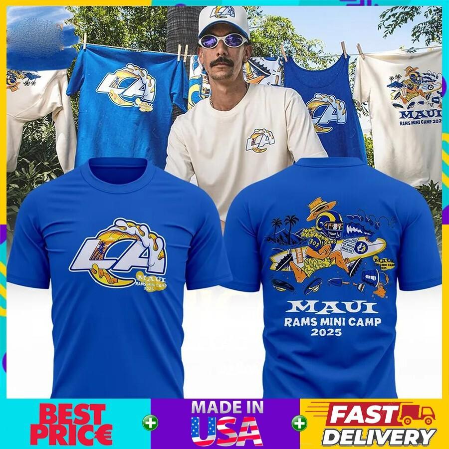 Los Angeles 2026 Ram Football Iconic Wave Artwork Wailea Village T-Shirt S