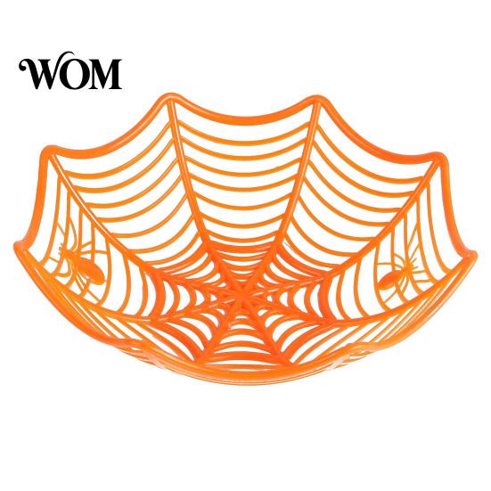 Spinnennetz Süßigkeitenschale Halloween Korb, Kunststoff Spinnennetz Design Obst Servierschale, Auffällige Dekoration für Leckereien oder Trick-Halter für den Esstisch,