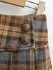 American Retro Low-Waist Plaid A-Line Mini Skirt - Women's College Style, Pleated, for Spring/Autumn