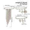 3Pcs/Set New Silver Color Metal Stars Tassel Brooches Heart Evil Eye Chain Brooch Cross Lapel Pins Jewelry Accessories