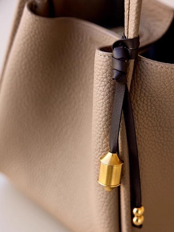 Niche Design Handmade Leather Keychain with Woven Ornament Pendant