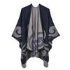 Women's Cape Shawl Autumn and Winter Retro Split Fork Warm Imitation Cashmere Scarf Cape