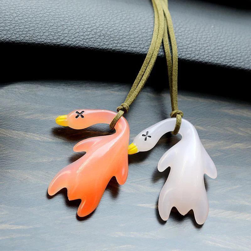 Car Color-Changing Roast Duck Pendant Car Swing Duck Ornament Creative Rearview Mirror Color-Changing Duck Ornament Gift