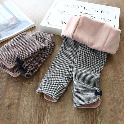 Winter Girls Super Soft Thick Warm Pants Kids Plus Velvet Bow Leggings Girls Fashion Cotton Trouser