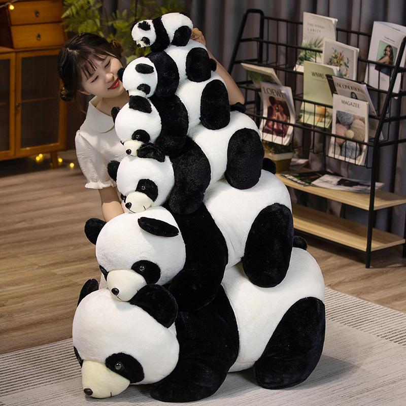 Cute Party Panda Doll Plush Toy Black and White Panda Doll Children Soothing Rag Doll Girl Birthday Gift