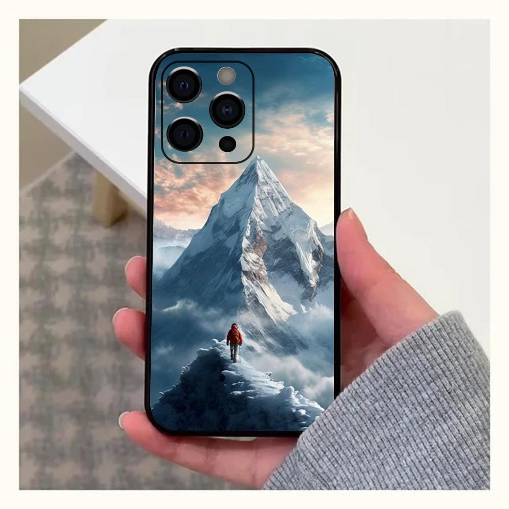 Everest mountain world first Phone Case For Apple iPhone 15,14,13,12,11,Pro,X,XS,Max,XR,Plus,Mini Soft Black Cover