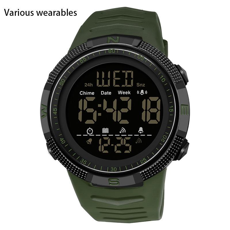 

Новый стиль Электронный механизм формы Модные тенденции Мужские часы для старшей школы Светящиеся в темноте водонепроницаемые часы