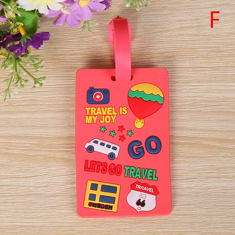 PVC Luggage Tag Soft Silicone Cartoon Boarding Tag Creative Baggage Suitcase ID Addres Holder Boarding Tag Portable Flight Label