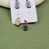 European & American Christmas Gnome Dwarf Wooden Stud Earrings