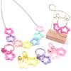 30pcs/lot 30mm Jelly Color Star Pendant Hollow Flower Beads Acrylic Loose Charms Beads DIY Keychain Necklace Jewelry Accessories